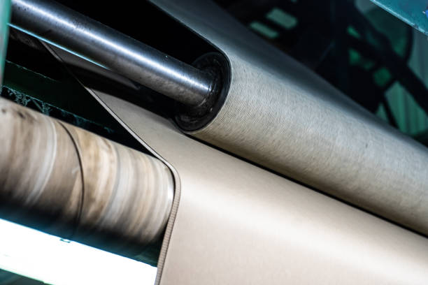 istock Printing at high speed on offset machine. Label, Rolled Up, Printing Out, Group of Objects, Merchandise 1403969287