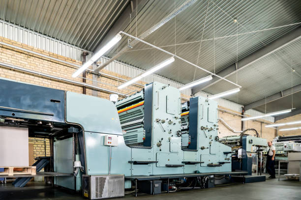 istock Press printing printshop Offset machine. Offset press is a printing machine designed to produce fine quality reproductions. 1403969360
