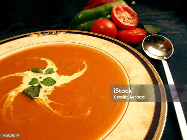 Foto de Sopa De Tomate e mais fotos de stock de Calor - Calor, Colher - Faqueiro, Comida