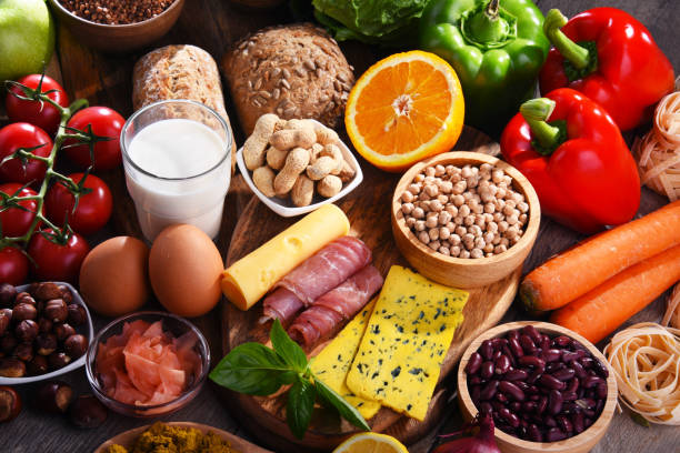 istock Assorted organic food products on the table 1403973020