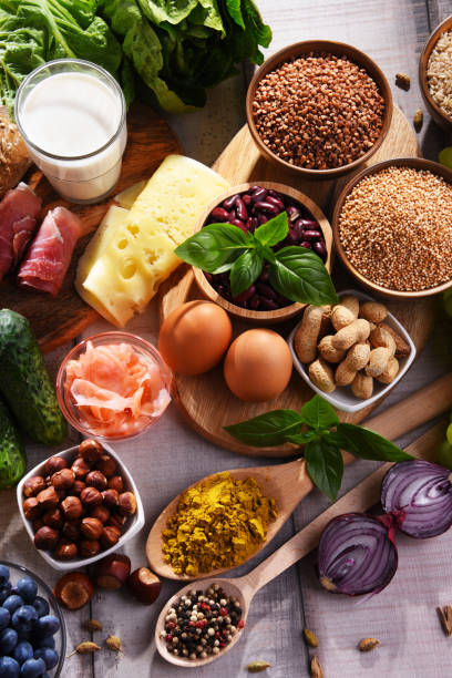 istock Assorted organic food products on the table 1403973127