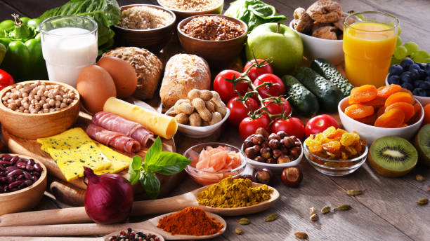 istock Assorted organic food products on the table 1403973159