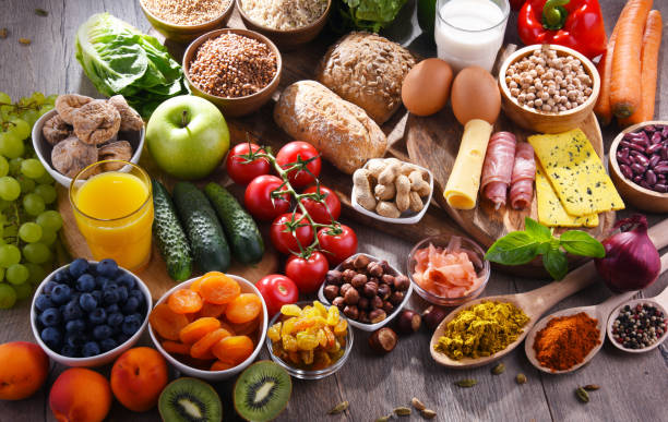 istock Assorted organic food products on the table 1403973229