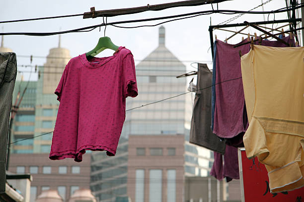 Clothesline stock photo
