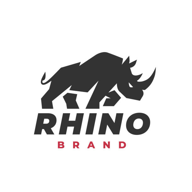 Rhino vector icon Rhino icon. Rhinoceros symbol. African wildlife emblem. Endangered animal vector illustration. rhinoceros stock illustrations