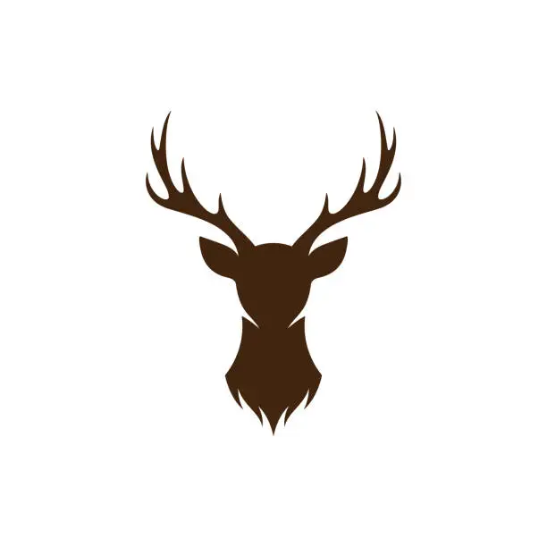 Vector illustration of Deer head creative logo design vector