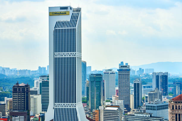 Scenery view downtown of modern megapolis. Kuala Lumpur, Malaysia - 04.01.2020