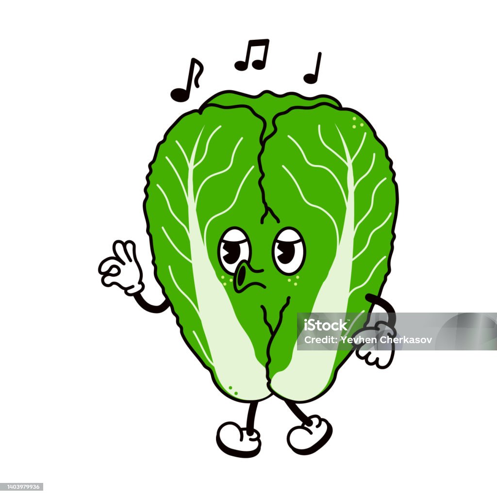 Cute Funny Chinese Cabbage Walking Singing Character Vector Hand Drawn  Traditional Cartoon Vintage Retro Kawaii Character Illustration Icon  Isolated On White Background Cabbage Walk And Sing Stock Illustration -  Download Image Now -