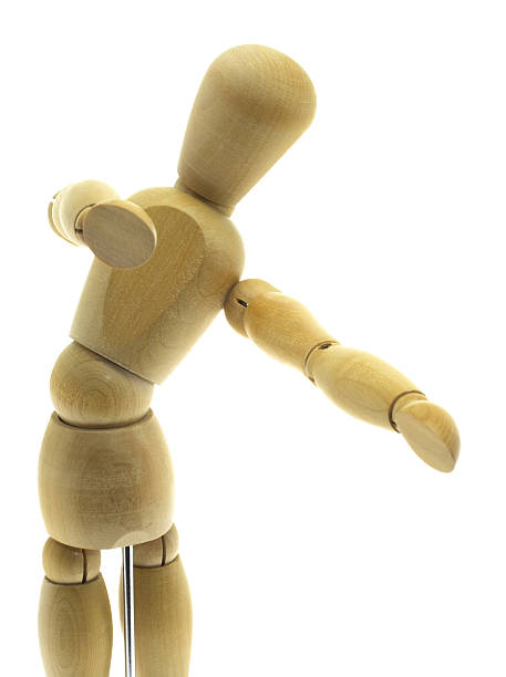 istock Dancing wood mannequin on a white background 140398230