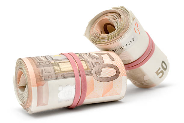 istock Two Rolls of Euro Bills 140398427