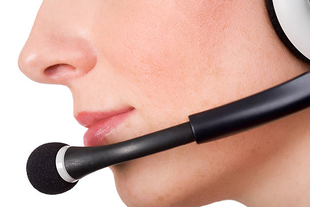 istock Woman with headset from the side 140398692