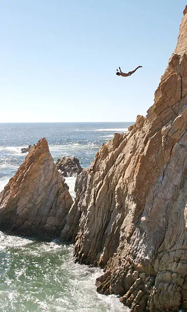 Cliff Diver jumps in Acapulco