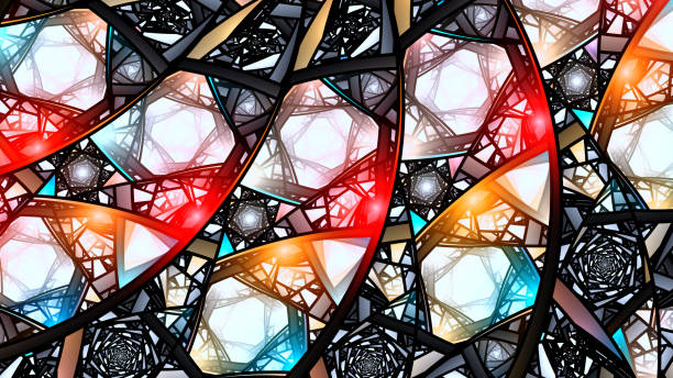 istock Colorful glowing stained-glass abstract background 1403989842