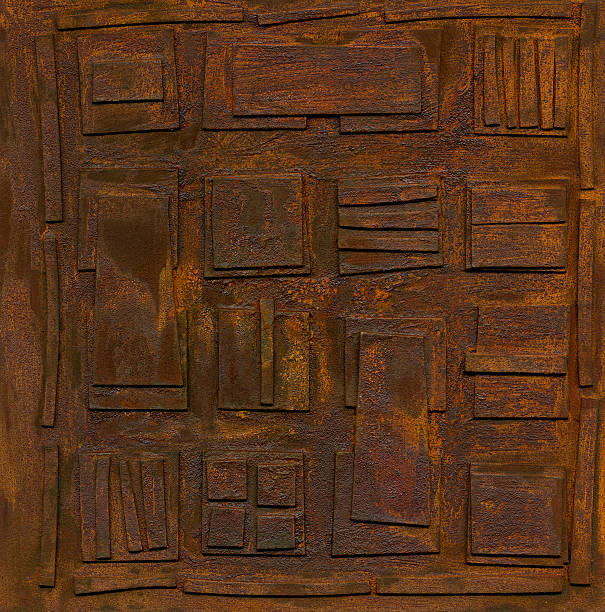 Background - Rust Paint on Cardboard stock photo