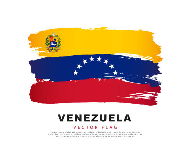 ilustrações de stock, clip art, desenhos animados e ícones de flag of venezuela. yellow, blue and red brush strokes, hand drawn. vector illustration isolated on white background. - venezuelan flag