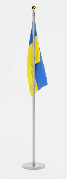 istock Realistic 3D Render of Ukraine Flag 1403995110