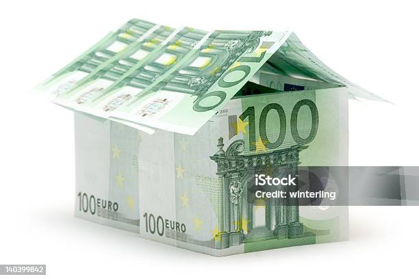 Big One Hundred Euro House Stock Photo - Download Image Now - Achievement, Apartment, Architectural Model