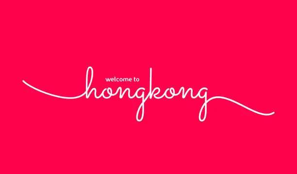 Vector illustration of Hong Kong is the most visited country in the world. Handwriting country name.