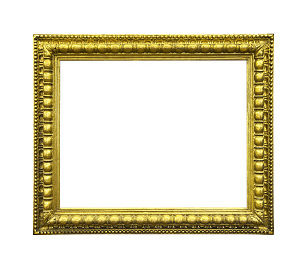 yellow picture frame isolated on white