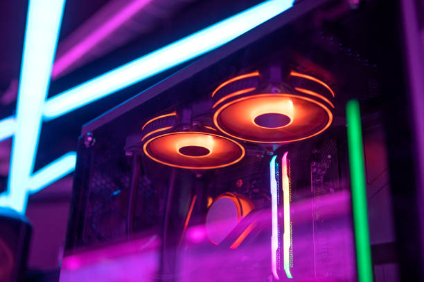 istock Esports Gaming computer room and lights 1404001187