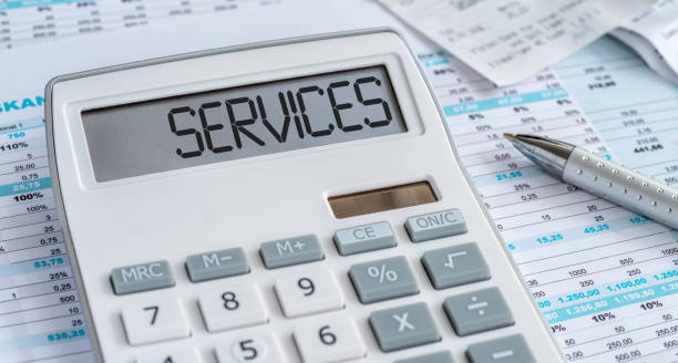 istock A calculator with the word Services on the display 1404004667