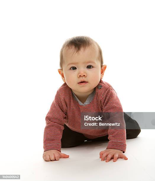 Krabbeln Baby Stockfoto und mehr Bilder von Baby - Baby, Weißer Hintergrund, Japanischer Abstammung