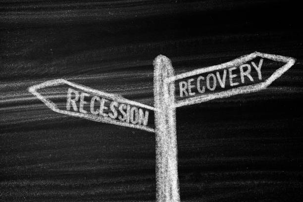 Recession or recovery stock photo