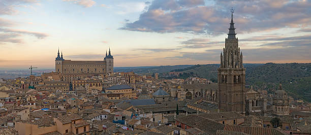 Panoramic view of Toledo in Spain stock photo