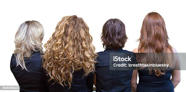 Four Girls 4 Hair Colours Stock Photo - Download Image Now - Women, Only Women, Back
