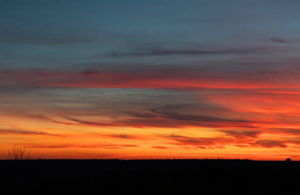 istock Sunset sky landscape night view. Red bright scenery 1404007854