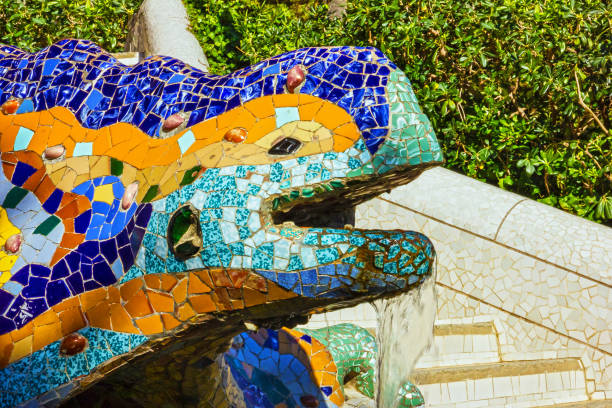 istock Barcelona, Spain. Lizard mosaic sculpture in Park Guell, 1404008253