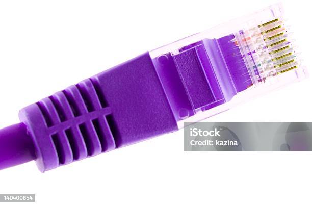 Foto de Conector Rj45 Internet2 e mais fotos de stock de Bloco de ligação - Bloco de ligação, Branco, Cabo