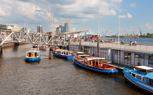 Hamburg, Germany - July 12, 2011 : Hamburg Landing Bridges.in Hamburg summer tour season