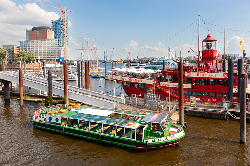 Hamburg, Germany - July 12, 2011 : Port and marina in Niederhafen area.