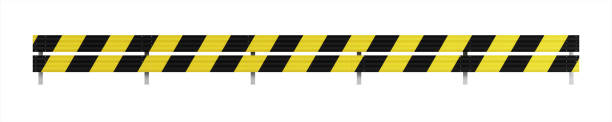 istock Metal road barrier. Barrier for protection and control. 3D rendering. 1404009845