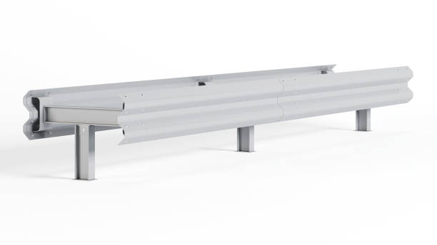 istock Metal road barrier. Barrier for protection and control. 3D rendering. 1404009958