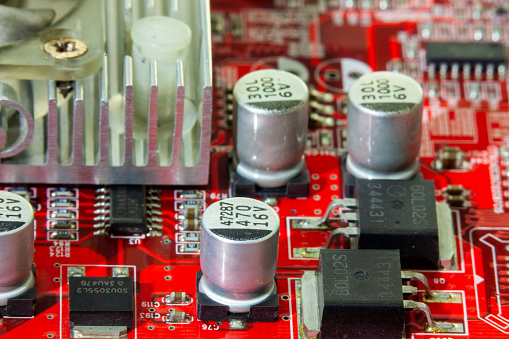 Computer circuit board close-up