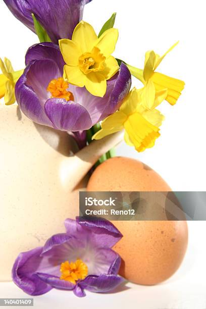 Ovos E Flores - Fotografias de stock e mais imagens de Amarelo - Amarelo, Beleza, Branco