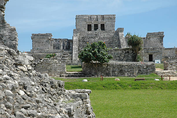 Mayan Temple In Tulum, Mexico stock photo