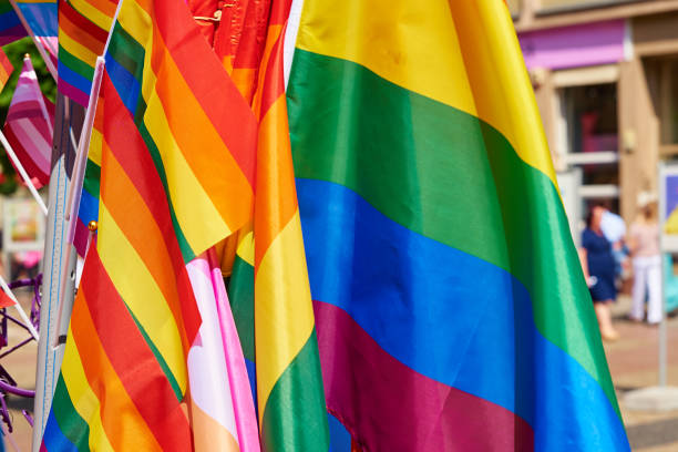 istock LGBTQ rainbow flags on pride demonstration 1404016356