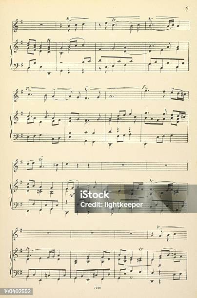 旧音楽のスコア歌詞 - 楽譜のストックフォトや画像を多数ご用意 - 楽譜, 音符, 紙