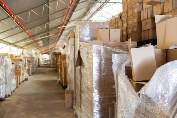 istock Lots of cardboard boxes in fulfillment center 1404031190