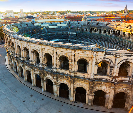 Roman Amphitheater (Arena) of Nimes, historical heritage of France