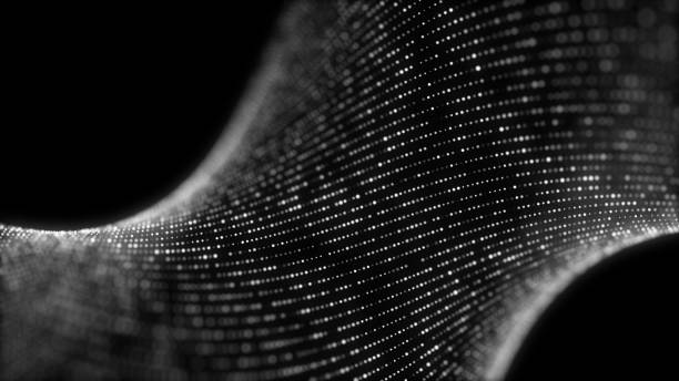 istock Digital technology wave. Dark cyberspace with motion dots. Futuristic digital background. Abstract music background. Big data visualisation with particle flow. 3d rendering. 1404031712