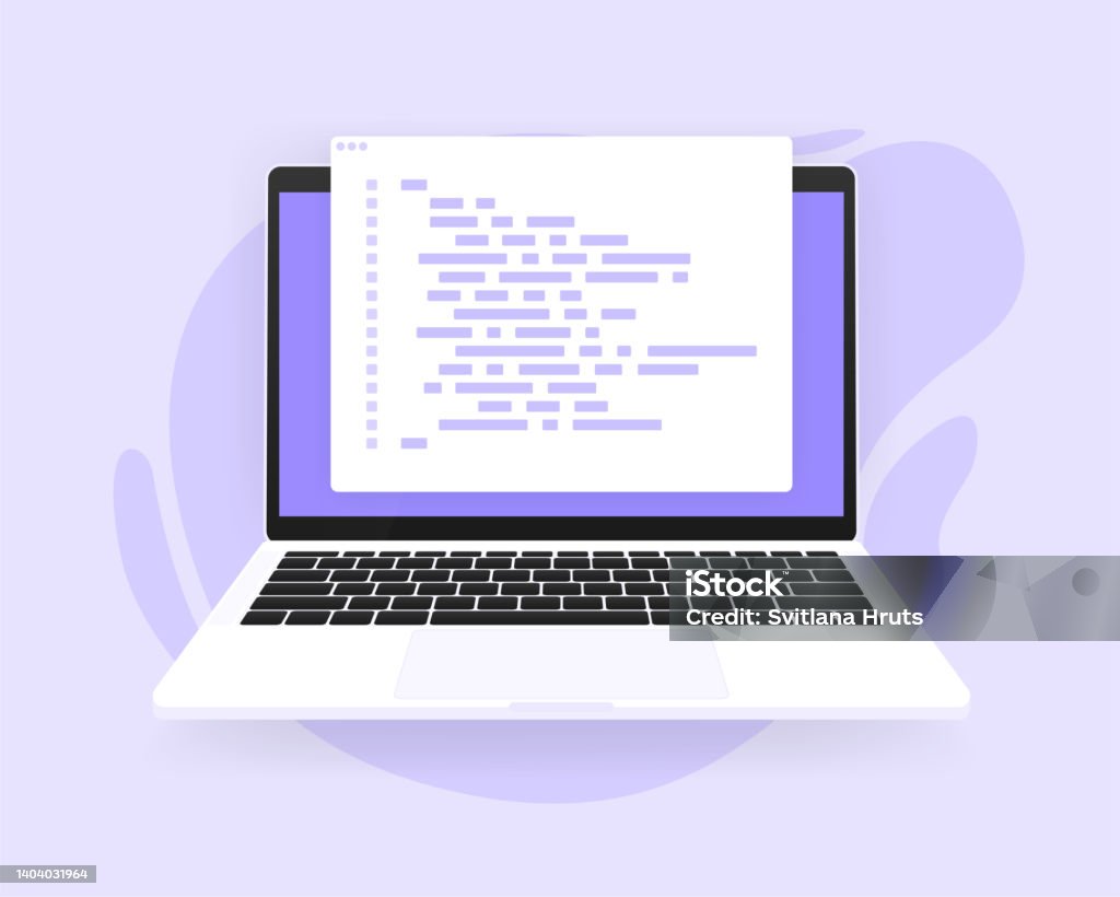 Software Development And Programming Program Code On Laptop Screen ...
