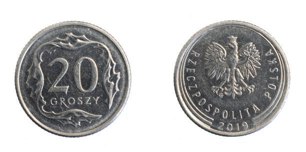istock Poland twenty cents coin on white isolated background 1404032846