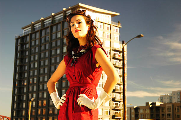 girl in red dress