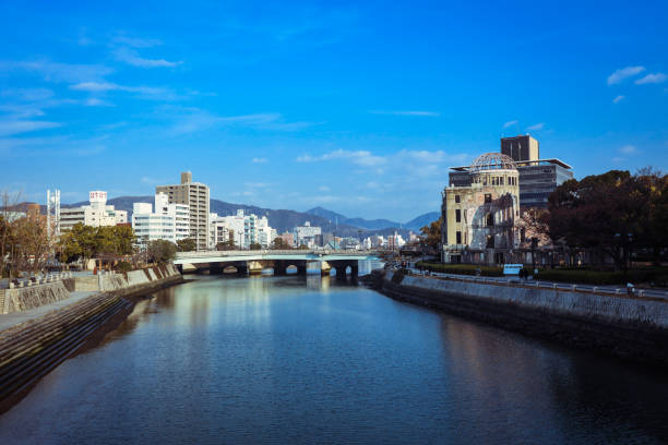 istock Panoramic View to the Evening Hiroshima City 1404034847