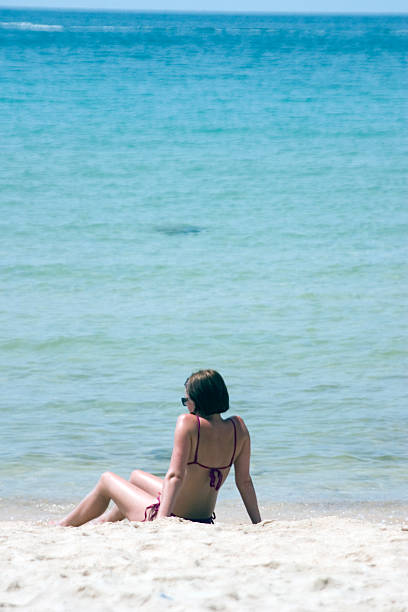 Girl on Beach 2 stock photo