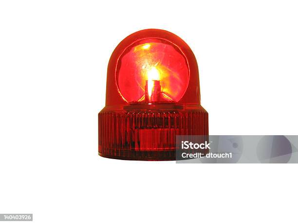 Luce Lampeggiante - Fotografie stock e altre immagini di Rosso - Rosso, Lampadina, Sfondo bianco